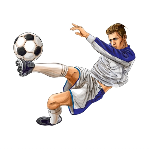 Soccer or Football Theme Action Kick Transparent Sticker